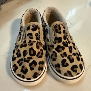 Vans Kids Leopard Print Slip-On Sneakers